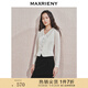 MAXRIENY精致復古感絲絨襯衫水鉆領(lǐng)收腰上衣女修身顯瘦 米白 M 02/36