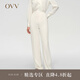 OVV【孫儷同款】2024春夏新款女裝簡約利落休閑直筒西褲 米白（凈色）05 S
