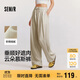 森馬（Semir）休閑褲女質(zhì)感慕斯褲慵懶垂感秋季寬松軟糯肌理闊腿褲107524127005