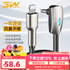 3W Auto-life汽車(chē)配件車(chē)載數據線(xiàn)手機充電線(xiàn)加長(cháng)版彎頭安卓蘋(píng)果typec快充接口 Max60W TypeC快充二合一數據線(xiàn)