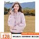 百圖betu女裝冬季新款衛(wèi)衣連帽拉鏈款插肩袖顯瘦寬松衛(wèi)衣2411X06 粉紅 S