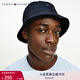 TOMMY HILFIGER男裝純棉潮流休閑簡(jiǎn)約百搭小繡標遮陽(yáng)盆帽漁夫帽AM0AM07344 藏青色DW5 均碼 （頭圍58cm）
