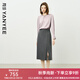 顏域高級感襯衫半身裙氣質(zhì)兩件套女2025新款早秋女士穿搭時尚套裝 灰色 L