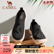 駱駝（CAMEL）男鞋新款懶人套腳鞋輕盈厚底潮流休閑一腳蹬男士布鞋 G13S391065黑色 41