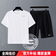 耐克（NIKE）套裝男裝 2025夏季新款運(yùn)動(dòng)服健身訓(xùn)練快干透氣短袖T恤 梭織短褲 HF0507-100+DV9858-010/2件套 M(170)-建議體重120-140斤