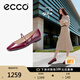 愛步（ECCO）芭蕾舞鞋女 25年新款時尚瑪麗珍方頭低跟淺口單鞋 舞悅234333 暗寶石紅23433361291 (牛皮革) 37