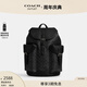 蔻馳（COACH）奧萊男士經(jīng)典標(biāo)志老花WARNER雙肩包旅行大容量通勤 QB/炭黑色/黑色