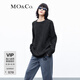MO&Co.【×牦牛絨】毛衣連衣裙氣質(zhì)高端裙子附裝飾領(lǐng)女 炭黑色 S 160