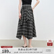 自巧小個(gè)子設(shè)計(jì)感復(fù)古格紋傘裙女2025新款夏季不規(guī)則格子半身裙子 黑白格 S （尺碼：3）