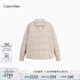 Calvin KleinJeans【防水】秋冬男士ck格子絎縫襯衫領(lǐng)鴨絨羽絨服J326805 PED-奶茶咖 S