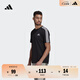 adidas休閑舒適上衣圓領(lǐng)短袖T恤男裝阿迪達斯官方輕運動(dòng) 黑色/白   2XL