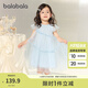 巴拉巴拉童裝女童裙子兒童連衣裙2025新款夏裝中大童寶寶公主洋氣網紗裙子 藍色調00388 120