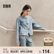 森馬牛仔外套女短款圓領(lǐng)新中式25春國風(fēng)盤(pán)扣提花夾克109125108013