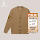 哈吉斯（HAZZYS）男裝休閑外套針織開(kāi)衫夾克ASVZU0BCX44 淺卡其色LK 180/100A50