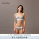 Calvin Klein內(nèi)衣【摩登引力帶】女士舒適ck無鋼圈聚攏深V厚墊文胸QF7623AD P7A-椰青灰 75B 34B