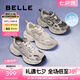 百麗（Belle）小行星潮流老爹鞋女2025春新網(wǎng)面透氣厚底鞋D4X1DAM5預(yù)售 淺灰色 37 (235mm)