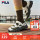 斐樂(lè )（FILA）官方女鞋歐客漫涼鞋2025夏季新款瑪麗珍涼拖魔術(shù)貼鞋子 古白色/橄欖綠色-AO 36.5