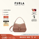 芙拉（FURLA）【七夕禮物】【明星同款】FURLA芙拉FLOW牛皮迷你女士手提斜挎包 灰褐色