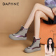 達(dá)芙妮（DAPHNE）東北雪地靴女款2024新款冬季加絨保暖大棉鞋厚底白色短靴子鞋子 紫色 跟高4CM 35 標(biāo)準(zhǔn)碼