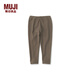 無印良品 MUJI 嬰童 羅紋編織 收腿褲 兒童童裝  CCM06A2S 深咖啡棕色 100