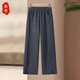 奉孝媽媽春秋裝直筒褲子2026新款中老年女裝40-50歲寬松百搭闊腿長(cháng)褲