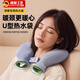 JCZS熱水袋注水暖水袋U型護頸椎熱敷專(zhuān)用暖寶寶防爆加厚掛脖圍脖枕頭 霧霾藍【加厚防爆內膽1400ml】肩頸熱敷可拆洗