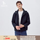 哈吉斯（HAZZYS）男裝 2025春季新款休閑外套【可拆卸帽子】戶外夾克男ASVZU0CAU06 藏青色NV XL （180/100A 50）