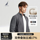 諾帝卡（NAUTICA）【商場(chǎng)同款】春夏新款拼接設計經(jīng)典簡(jiǎn)約全開(kāi)襟針織毛衣男SO4302 深碳灰01C M