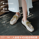 natursun奚夢(mèng)瑤同款袋鼠鞋女2025春季新款牛津鞋休閑老錢風(fēng)樂(lè)福鞋單鞋 灰色 37