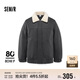 森馬羽絨服男冬季復古仿皮衣薄款短夾克撞色拼接外套107824113109