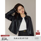 自巧（ZIQIAO）小個(gè)子短款新復(fù)古回潮美式pu皮夾克外套女2023秋季新款設(shè)計(jì)感皮衣 星空黑 XXS (1碼)
