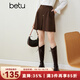 百圖betu女裝秋冬新款短褲美拉德冬日限定ins風(fēng)高腰闊腿短褲女2310T81 深啡 M