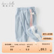 戴維貝拉女童褲子寶寶棉束腳褲夏裝兒童洋氣運動(dòng)褲童裝