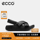 愛(ài)步（ECCO）涼鞋女 輕盈厚底泡芙鞋圓頭牛皮外穿拖鞋 科摩206653 黑色37