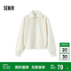 森馬（Semir）[商場(chǎng)同款]衛衣女純色溫柔2024秋季休閑風(fēng)寬松套頭衫101524116012