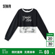 森馬（Semir）衛(wèi)衣女短款背心字母寬松落肩上衣小個子秋辣妹兩件套107524116004