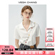 VEGA CHANG短袖T恤女2025年夏新款純色polo衫休閑百搭正肩上衣 珍珠白 L