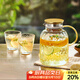 憶壺茶冷水壺玻璃涼水壺家用茶壺耐高溫大容量涼水杯夏季客廳果汁桶 【一壺2杯】夏棠壺1800ml