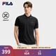 FILA 斐樂(lè )官方男子針織短袖領(lǐng)航POLO衫2025夏季新款時(shí)尚休閑涼感上衣 正黑色-BK XL 180/100A/XL