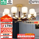 雷士（NVC）新中式吊燈客廳大燈餐廳燈臥室燈別墅復式樓燈具燈飾全屋套餐 錦繡山河 10頭吊燈【自購光源】