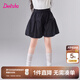 笛莎（DEESHA）童裝兒童女童休閑褲子2025夏季新款中大童甜美花苞短褲 黑色 130