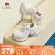 駱駝（CAMEL）老爹鞋銀色炫酷時(shí)尚增高厚底休閑鞋 L25S283005 米色 38 