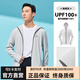 伯希和【斷碼特價】防曬皮膚風(fēng)衣男防紫外線戶外服裝輕薄冰絲快速干衣 海鷗灰 (實(shí)測UPF100+) L
