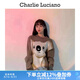 Charlie Luciano考拉圖案可愛貓咪毛衣開春春季cl新款圓領(lǐng)套頭休閑針織衫上衣 棕色考拉毛衣 L