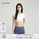Calvin Klein內(nèi)衣【七夕禮物摩登引力帶】女士ck無(wú)鋼圈輕運(yùn)動(dòng)T恤文胸QF7213AD 100-月光白 M 推薦75B-85A