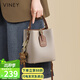 viney牛皮包包女包休閑水桶包手提斜挎單肩包生日禮物高級感送女友老婆