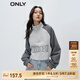 ONLY時尚休閑刺繡撞色短款長袖圓領(lǐng)衛(wèi)衣女|12339S011 G41 淺花灰-追單第一批 M 165/84A