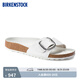 BIRKENSTOCK勃肯德國進口大扣女款牛皮革軟木Madrid一字單帶拖鞋 白色1018866 36