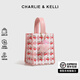 CHARLIE&KELLI CK品牌包包女包櫻桃滿(mǎn)印水桶包少女甜美通勤手提斜挎包生日禮物 粉色