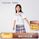 巴拉巴拉【庫洛米IP商場同款】女童套裝夏季兒童裝2025兩件套學(xué)院 白紫色調(diào)00317 140
